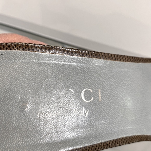 Gucci Snakeskin Leather Slide Heel Pumps Good Condition Trendy Classic Sexy - Picture 6 of 8